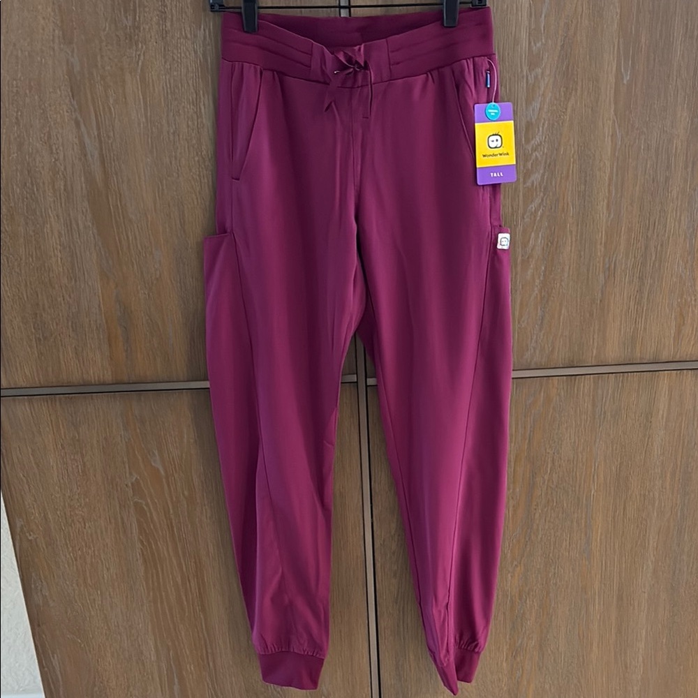 WonderWink Women's Track Pants in Burgundy